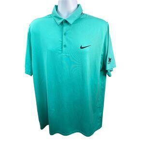 Nike Golf Polo Shirt Mens Size XL Hawaii Kapalua Golf Aqua Green Neck vent/Mesh